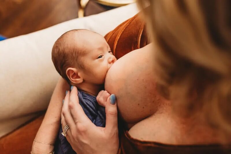 Intimate motherhood image at newborn session in Atlanta