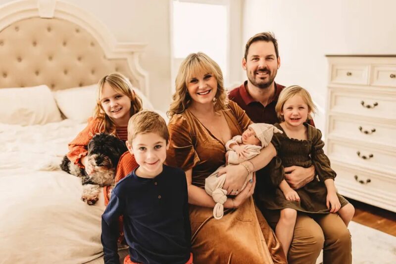 Family image at newborn session in Roswell, GA