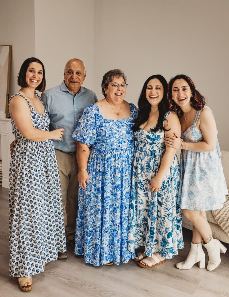 Extended family enjoying togetherness in studio