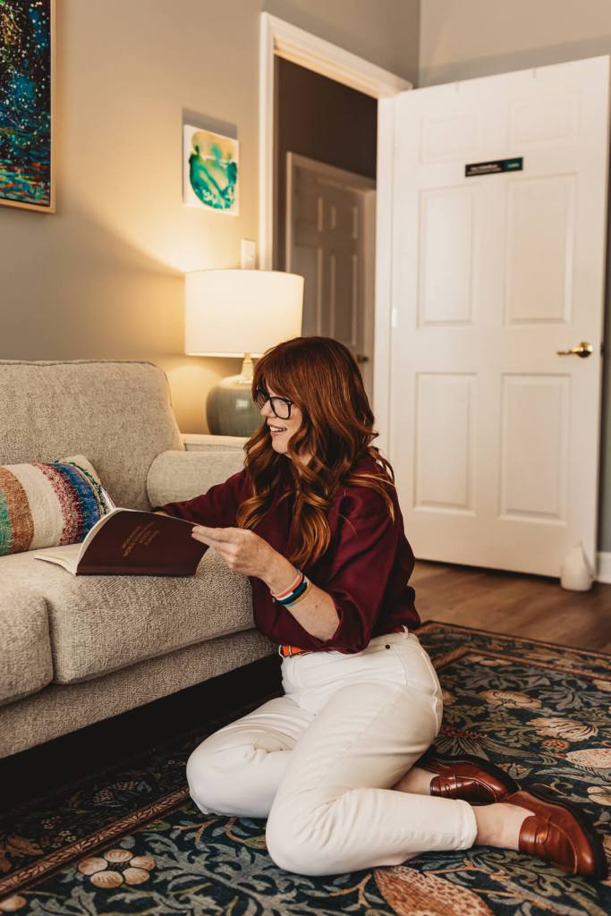 Lifestyle branding portrait in natural office setting