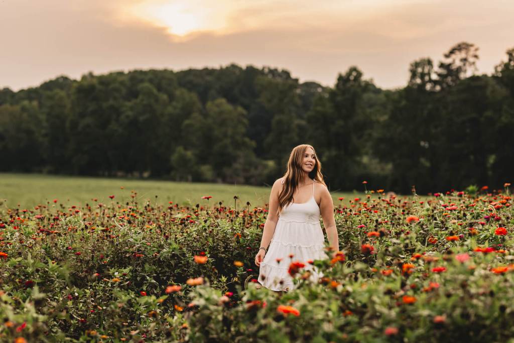 Atlanta area senior photographer flower session